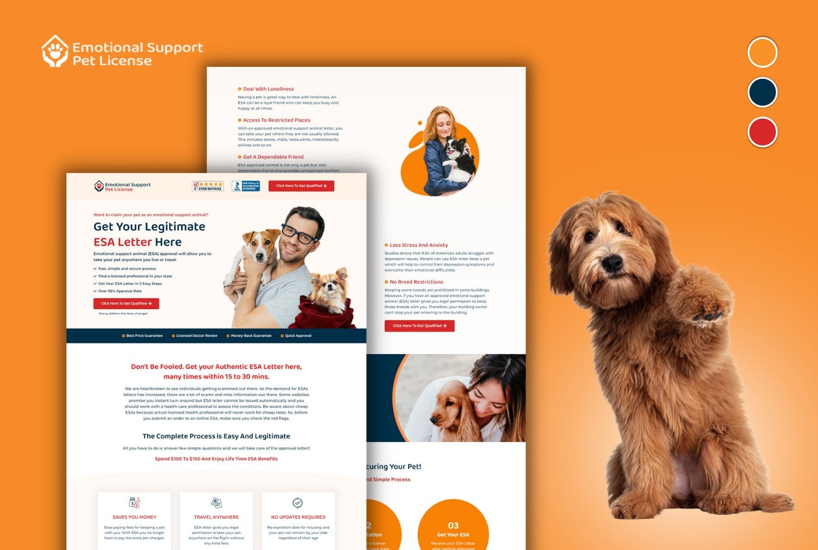 emotional support pet license web design